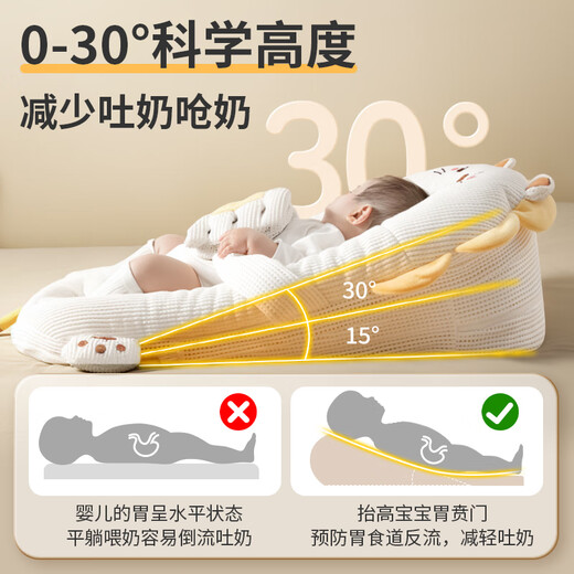 奔麦床中床婴儿躺睡神器新生儿安睡宝宝多功能斜坡枕二合一睡垫窝安抚 升级透气款(电动拍打+固定枕)