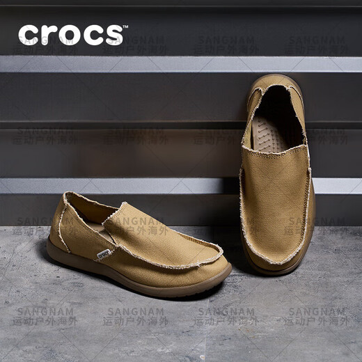 卡骆驰（crocs）户外休闲鞋一脚蹬圣克鲁兹帆布鞋单鞋男鞋|10128 Crocs圣克鲁兹帆 卡其_卡其色 -261 41_42 M8(260mm)