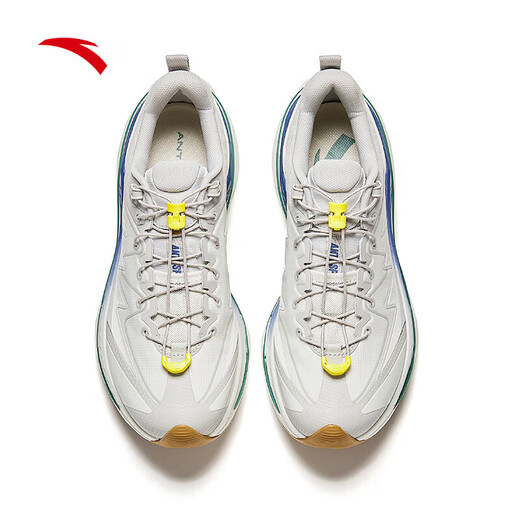 ANTA Wilderness PRO Summer Edition丨Men's Shoes Outdoor Sports Shoes Shock Absorbing Breathable Hiking Shoes Wear-Resistant Trail Running Shoes Ivory White/Cumulus Gray-4 42