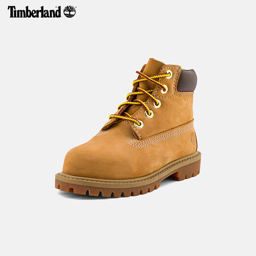 添柏岚（Timberland）官方小童鞋大黄靴马丁靴高帮户外旅行偏大|12809 12809W/小麦色 27 (6孔黄铜鞋眼)