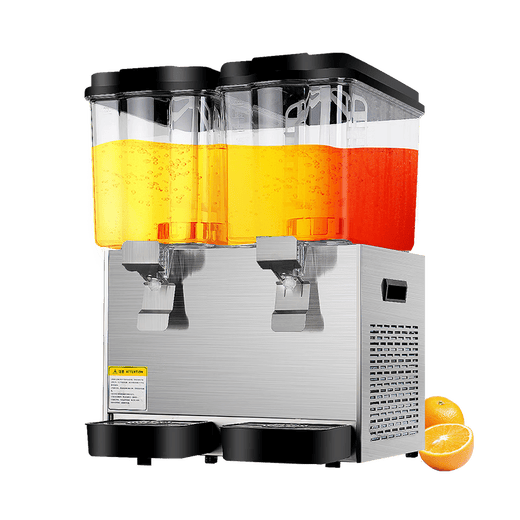 GUYN cold drink machine, juice machine, commercial cafeteria hot and cold dual temperature multi-functional dual three-cylinder fully automatic beverage machine, dual cylinder 24L, separate refrigeration, can add fruit pieces