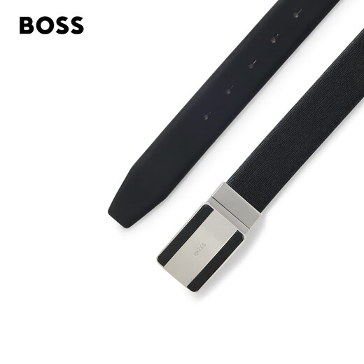 Hugo Boss BOSS New Year's Gift Men's Textured Finished Leather Reversible Belt 001-Black EU ONESI