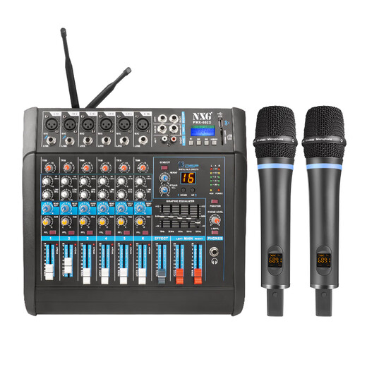 Профессиональный миксер NXG с All-In-One беспроводным микрофоном KA Song Song Song Performance Wedding Conference Conference Conference Anti-Wistle Microphone с усилителем с усилителем с усилителем с усилителем 8-way 950W+950W с усилителем All-in-One-One