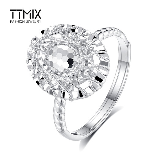 TTMIX pigeon egg ring pt950 platinum ring women's platinum ring light luxury live ring for girlfriend 3.9-4.1g