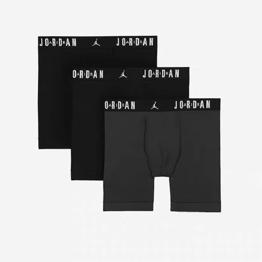 NikeAir Jordan Flight Cotton Herren Boxer Unterwäsche 3 Pack HF1882-687 Schwarz + Rot + graue Unterwäsche No Return and Exchange S