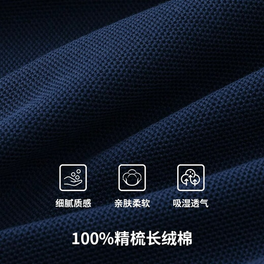 保罗岚芝  BOLOLANZHIT恤定制印logo管理层工作服夏季翻领短袖企业大疆员工纯棉polo衫 NS9901-100%长绒棉-藏青 免费设计 XL 【建议身高170-175】