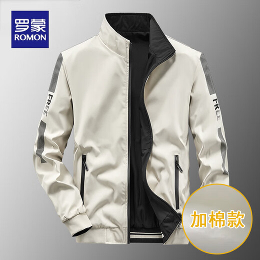 罗蒙新款男士外套春秋冬季衣服潮流双面穿棉服休闲棒球服时尚保暖夹克 9866雾蓝【常规款】 2XL 【推荐145-160斤】