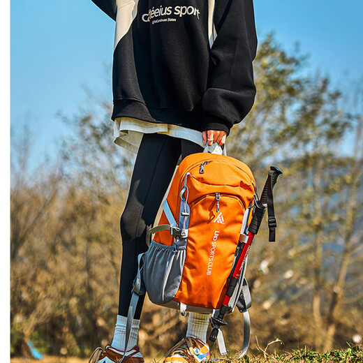 LUGELI Mountaineering Bag Sommer im Freien für das Leichte Rucksack Männer und Frauen Sportwanderung Rucksack Camping mit großer Kapazität Rucksack Mountaineering Bag Upgrade Modell [Orange]