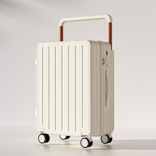 Kangaroo multifunctional suitcase wide trolley suitcase women's small fresh trolley case men's large capacity password box student suitcase Baker white cup holder + USB adapter 24 inches student accommodation