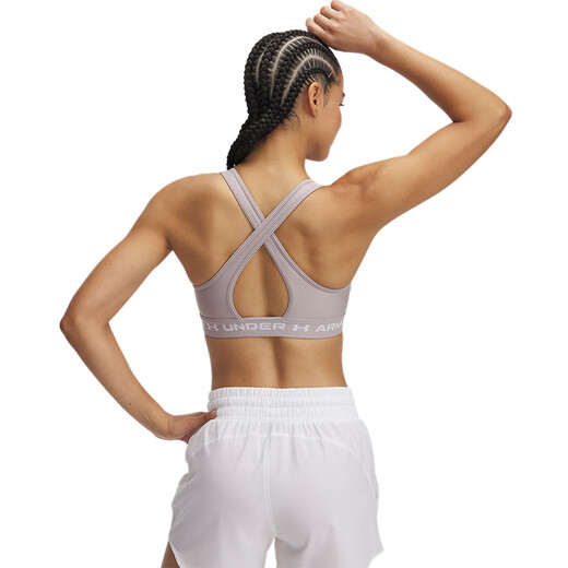 安德玛（UNDERARMOUR）女子UA Crossback运动内衣—中强度1361034 黎明灰粉009 M