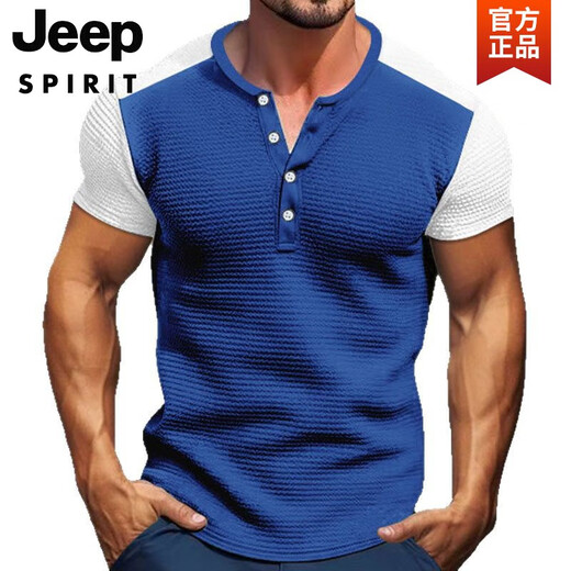 Jeep Spirit Workswear American rétro lourd poids confortable Henry Shirt ami kaji à manches courtes fitness dure