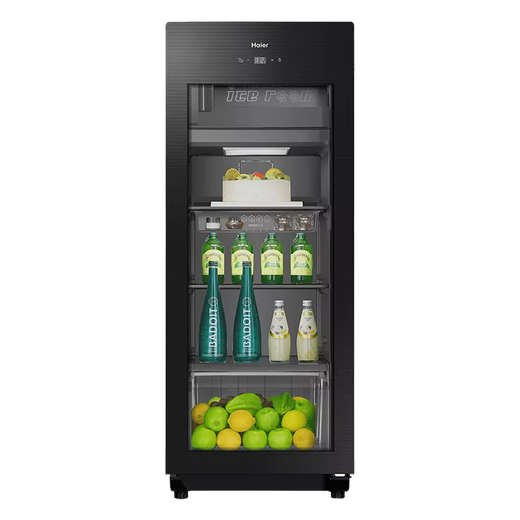 Haier Ice Bar Independent Freezer Zone Home Living Room Refrigerator Red Wine Cabinet Frozen Display Cabinet Office Refrigerator Tea and Fruit Fresh Cabinet Ready in Stock 167L Quick Ice Making丨Freezing Zone丨Ion Sterilization丨Anti-fog 167L