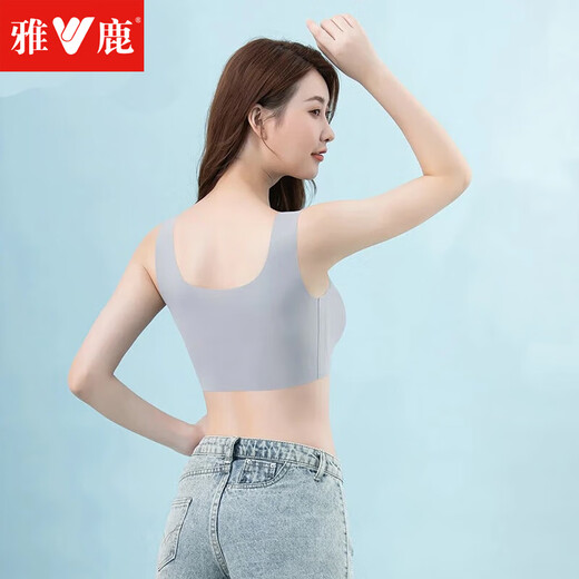 雅鹿2件无痕内衣女文胸小胸聚拢显大胸美背无钢圈上托收副乳运动胸罩 【2件装】 L 【105-130斤36ABC】