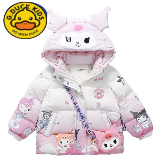 G.duck2025过新年衣服洛米女童羽绒服2023新款洋气女宝宝冬装白鸭绒外套 紫色 送包包 130 (建议身高117-126cm)