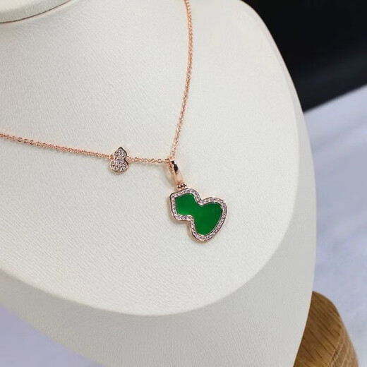 GIOIO Swarovski zirconium unicorn gourd necklace women's high version full diamond agate pendant internet celebrity fashion clavicle same style red agate large size