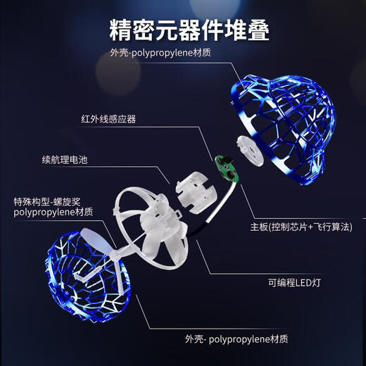 无一凡品网红爆款感应飞行球回旋飞球悬浮ufo黑科技飞碟男孩益智儿童玩具 五角星星魔法棒[配合魔法球更好玩] 魔法球