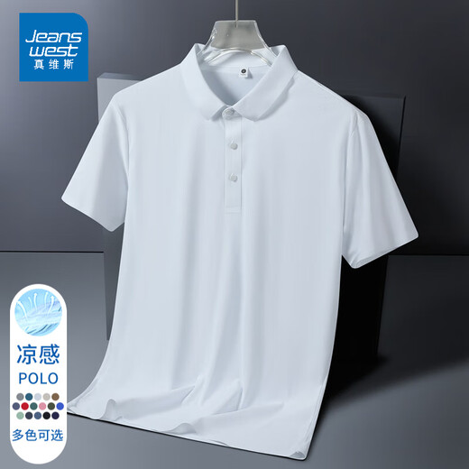 真维斯（JEANSWEST）王一博代言冰丝无痕POLO衫上衣男夏季薄款透气短袖吸湿排汗体恤衫 BYBL-12358藏青 L