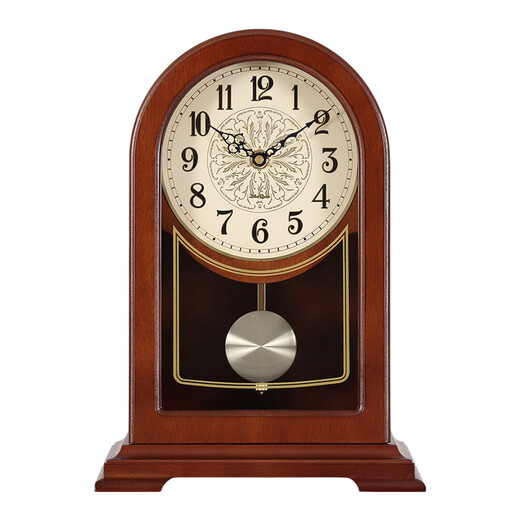 MapleLeaf home solid wood desk clock living room retro desktop personalized clock ornaments new Chinese style simple quartz clock desktop clock Liriodendron wood + time quartz movement + Arabic dial