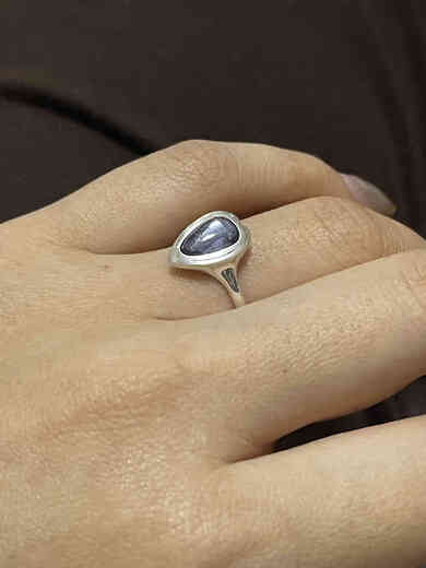 Love Tanzanite Color Full Body 925 Silver Matte Designer Palace Retro Silver Ring in Weizi Illustration Spot Port Code 15 Full Body 925 Silver