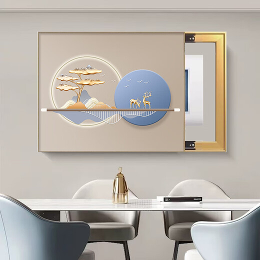 Pintura de caja de medidor de lujo de luz moderna personalizada Cubierta de caja eléctrica atmosférica simple Pintura colgante Nuevo interruptor multimedia pared T12588 60*50 acomodar longitud horizontal 50 altura vertical 40 hidráulico