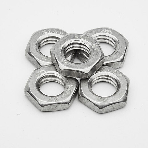 Jingong 304 Tuerca hexagonal de acero inoxidable Tuerca de acero inoxidable de acero delgada tornillo de tornillo fino hexágono plano Tuerca de diente fina M3 Dientes gruesos GB6172 [20 piezas]