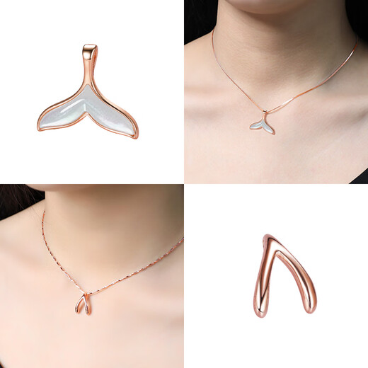 Feiyu single pendant single pendant for women plated 999 sterling silver necklace color gold pendant without chain zodiac year plated 18k rose gold S925 box chain