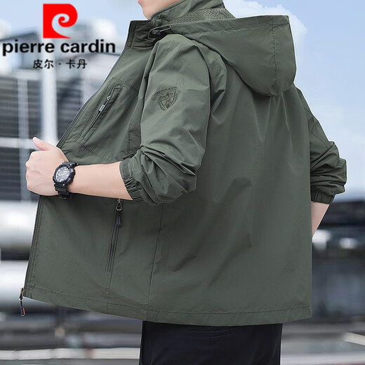 皮尔卡丹（pierre cardin）冲锋衣男款2025新款春秋薄款户外登山软壳衣防风防水户外夹克外套 卡其【春秋】868 薄款 3XL =165-180斤