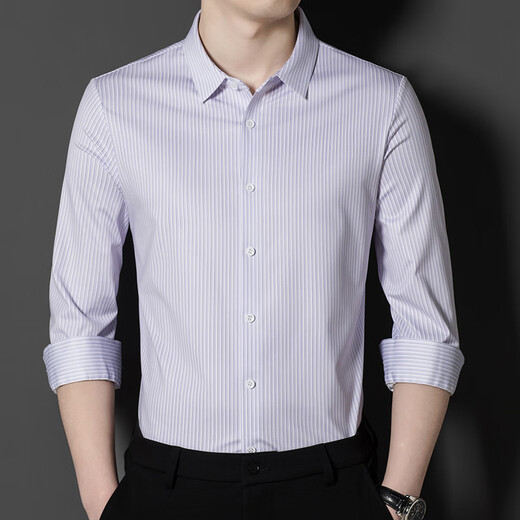 
JASONWOOD official authentic high-end brand men's long-sleeved shirt men's spring business casual middle-aged men's shirt blue plaid 9901 M /165 [Suggested 100-120 Jin [Jin equals 0.5 kg]]