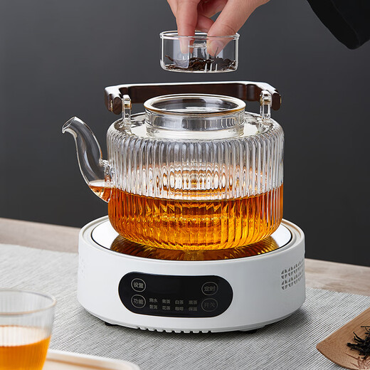 Mesni steaming integrated teapot glass tea brewing teapot steaming teapot lifting beam teapot Kung Fu tea set