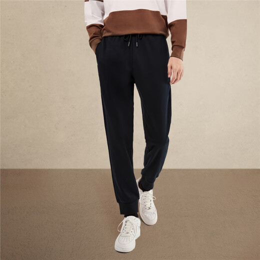 Giordano sweatpants men's new black technology warm velvet knitted pants elastic waist sports leggings 72 dark jungle green M medium size