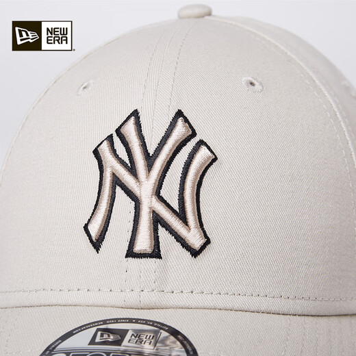 NEW ERA纽亦华MLB棒球帽2025早春新款男女情侣NY包边刺绣硬顶帽子940 60595199-米白色 纽约洋基队 OSFM