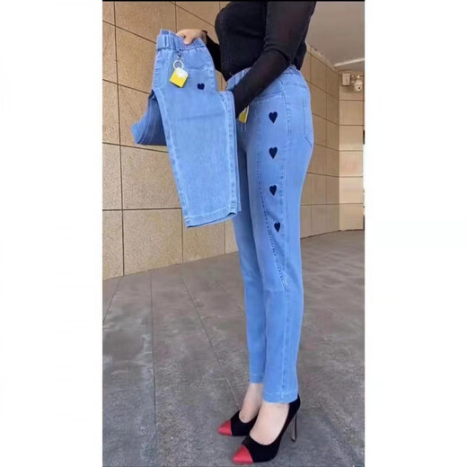 Dan Pretty Jeans New Women's New Style 2025 Summer y Autumn Loose elástico Pantalones rectos Mom Pantalones casuales Gran tamaño 738 Alta calidad M Recomendada 95-110Jin [Jin equivale a 0.5 kg]