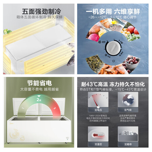 美的（Midea）719升双顶开家用商用大冰柜全冷冻冷藏转换冷柜卧式冰箱 BD/BC-719DKM(E) BD/BC-719DKM(E)