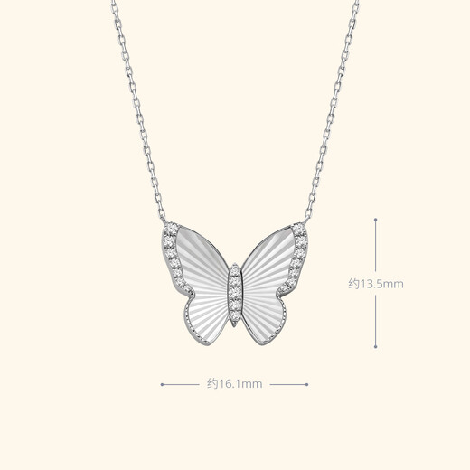 Helas Hera Monet Streaming Morpho Fritillary Necklace 18K Gold Pendant Diamond Clavicle Chain 25 New Birthday Gift Fritillary Style 45cm