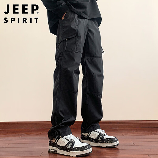 JEEP SPIRIT Jeep work pants men's autumn and winter casual pants men's loose straight assault sports trendy American trousers
