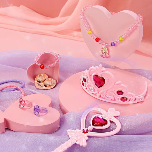 Детская косметическая коробка, игрушка для девочек, симулятор принцессы, игровой набор для дома, нетоксичный для девочки 3-6 лет, 5 косметических коробок, парикмахерский набор + кукла, 51 шт., воплотите мечту маленькой принцессы