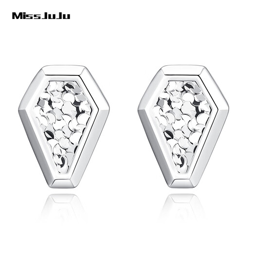 Miss JuJu pt950 platinum earrings for men platinum natal year snake year zodiac men's trendy fashion geometric snake earrings single 1.5-1.7g - no certificate