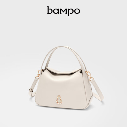 半坡饰族（bampo）【明星同款】牛皮小圆满菜篮子包包高级单肩斜挎时尚头层520礼物 茯苓白