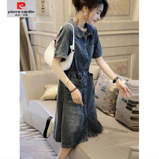 
Pierre cardin [1477 people praised] European station 2025 summer new loose large size denim dress for women mid-length picture color 9800 models 3XL 145-165Jin [Jin equals 0.5 kg]