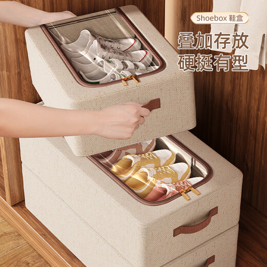 RSRDDY shoe box shoe storage artifact home dormitory space-saving foldable thickened shoe cabinet trunk shoe newly upgraded snow mountain cotton material large size 5 pieces