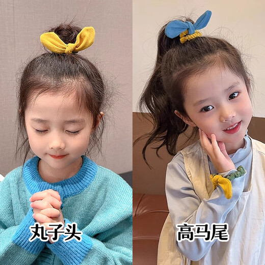 Chimera (CHIMERA) 5-piece children's bunny ear hair ties, ponytail rubber bands that do not hurt hair, hair ropes, hair accessories, birthday gifts for girls