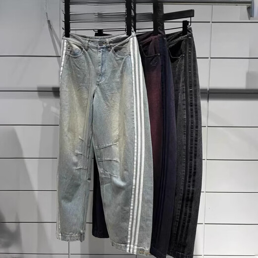 阿迪达斯 （adidas）三叶草女子复古渐变效果水洗牛仔运动长裤JX9214/9212/9213 浅牛仔蓝JX9212 29