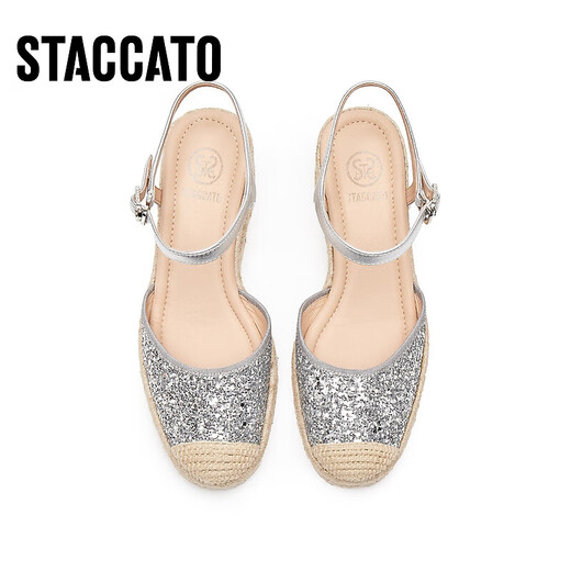 
STACCATO 2025 spring new barley shoes bag-toe sandals fisherman shoes thick-soled height-enhancing women's sandals EUQ08AH5 shining ginkgo 34