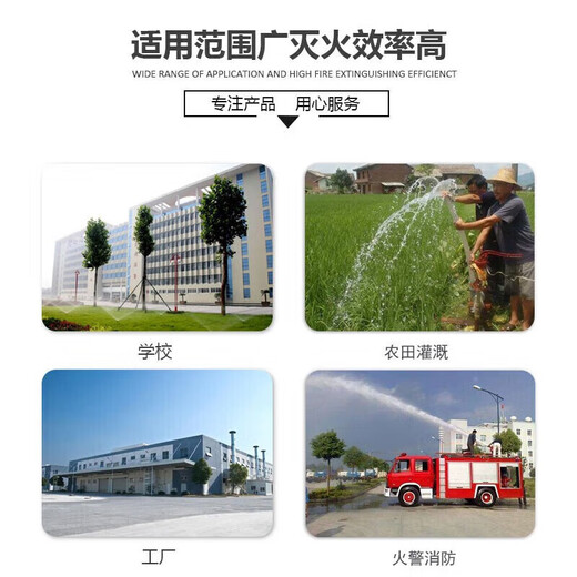 Minggu fire hose fire equipment 8-65-25 type water gun set of fire certified high pressure wear-resistant agricultural irrigation watering pipe 25m hose + connector + water gun head