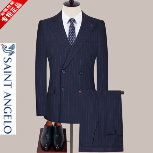 Anngelo Anngelo Anngelo Anngelo Traje Juego de negocios para hombres Casco del novio del novio del novio del novio Slim Hosting Professional Clothing 6189 Lanshang [abrigo + pantalones + chaleco] Doble XL 180/52 [sugerido 150-165 Jin [Jin iguala 0.5 kg]]]