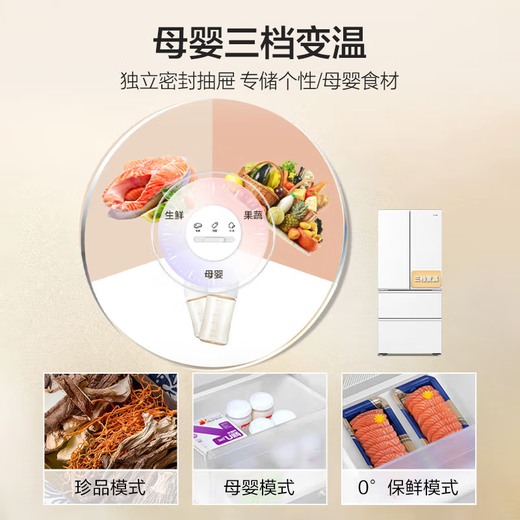 Haier Xiaohonghua 500L cross door refrigerator professional ultra-thin three-speed variable temperature black gold purification AI variable frequency freshness technology BCD-500WGHTDEDWVU1 government subsidy 15% 500L cross | black gold purification | professional ultra-thin