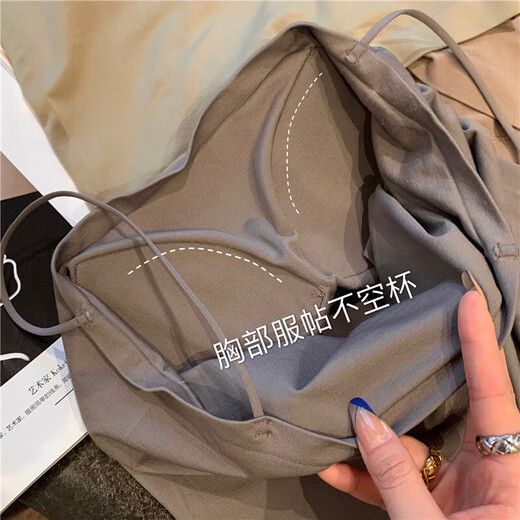 Mi Xiao main vest women's fixed coaster no rims underwear sling tube top female beauty back tube top sling long khaki one size (80-130Jin Jin is equal to 0.5 kg)