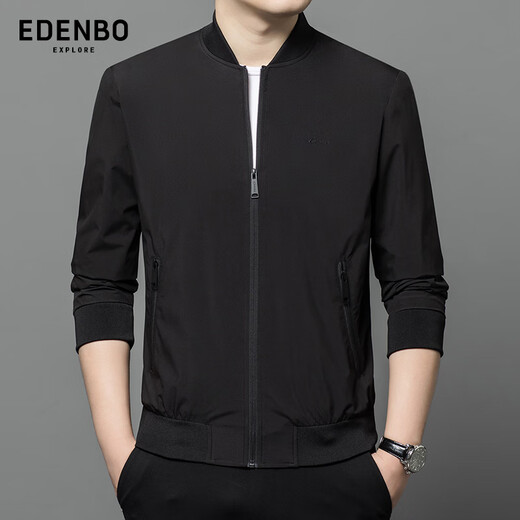 Edenbo autumn and winter casual jacket baseball collar business commuter jacket men's black 175/92A (XL)