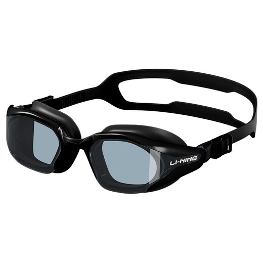Li Ning (LI-NING) waterproof and anti-fog swimming goggles for men and women, high-definition swimming goggles, professional training flat swimming goggles 2802 black