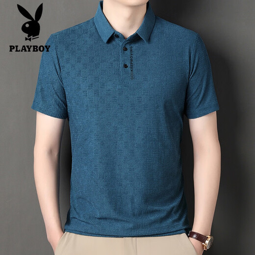 花花公子（PLAYBOY）品牌高档夏季薄款翻领短袖T恤中年男士宽松休闲POLO冰丝上衣男 9902卡其 S 165/84A